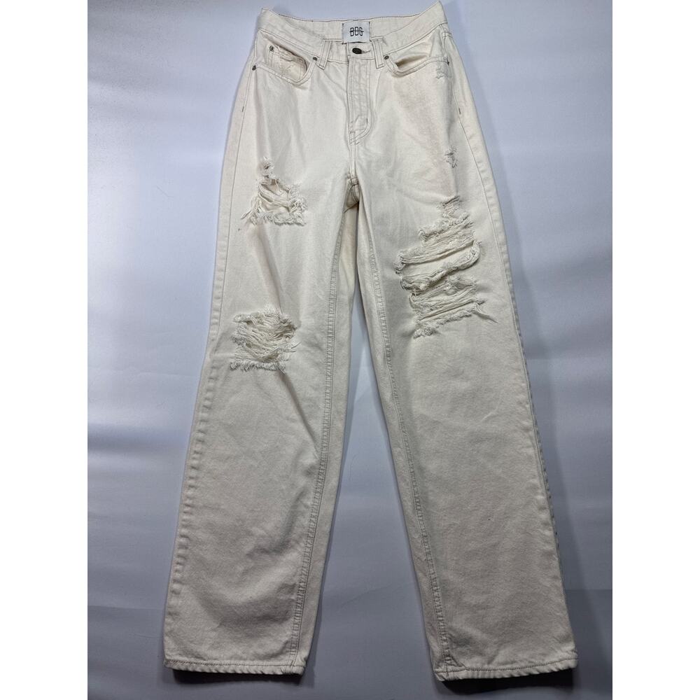 BDG Urban Outfitters Women's High Rise Baggy Cream Denim Jeans - Size 26x30